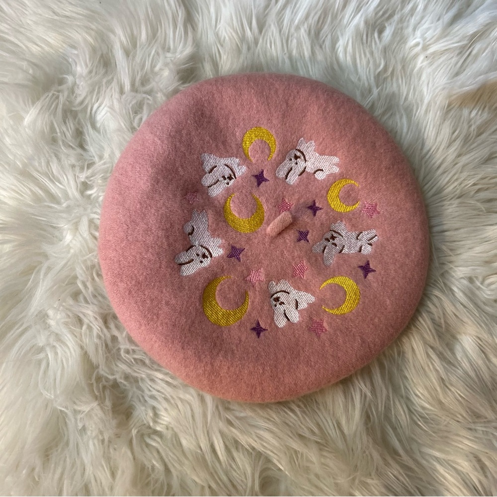 Pink wool beret